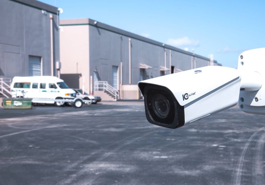 An IC Realtime security camera watching over a business’s delivery area.